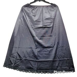 *26 Deena 1980 half slip medium black  colorway   trim 29" long skirt vintage